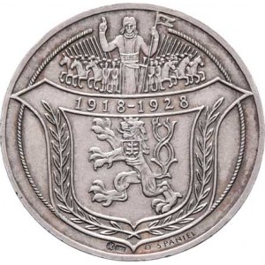 Španiel Otakar, 1881 - 1955, 10.výročí republiky 1928 - sv.Prokop orá s čertem,