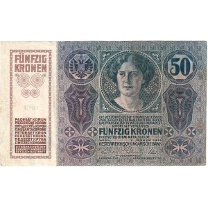 Československo - kolkované prozatímní státovky, 50 Koruna 1914 - kolkovaná, série 1013, BHK.4, He.4