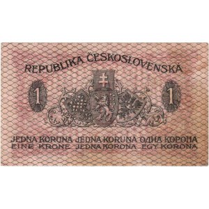 Československo - státovky I. emise, 1 Koruna 1919, série 248, BHK.7, He.7a neperf.