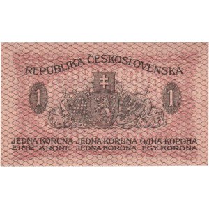 Československo - státovky I. emise, 1 Koruna 1919, série 255, BHK.7, He.7a neperf.