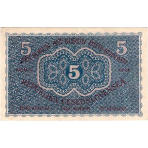 Československo - státovky I. emise, 5 Koruna 1919, série 0028, BHK.8, He.8a neperf.