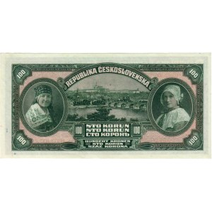 Československo - státovky II. emise, 100 Koruna 1920, série Am, BHK.16b, He.16b neperf.