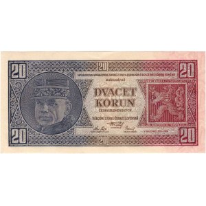 Československo - bankovky Národ. banky Československé, 20 Koruna 1926, série Ub, BHK.21b2, He.21c2