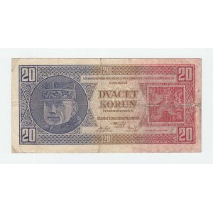 Československo - bankovky Národ. banky Československé, 20 Koruna 1926, série Vg, BHK.21b2, He.21c2,