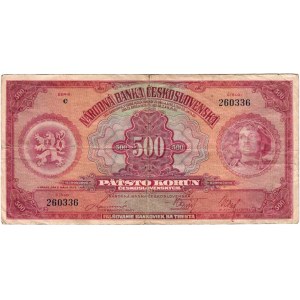 Československo - bankovky Národ. banky Československé, 500 Koruna 1929, série C, BHK.23c, He.23c n