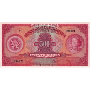 Československo - bankovky Národ. banky Československé, 500 Koruna 1929, série F, BHK.23c, He.23c.s1