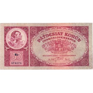 Československo - bankovky Národ. banky Československé, 50 Koruna 1929, série Ra, BHK.24b, He.24b, 