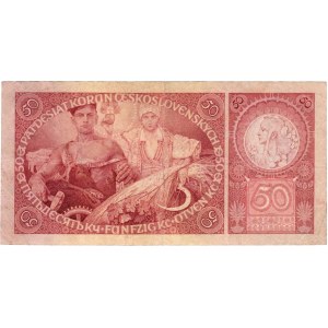 Československo - bankovky Národ. banky Československé, 50 Koruna 1929, série Ra, BHK.24b, He.24b, 