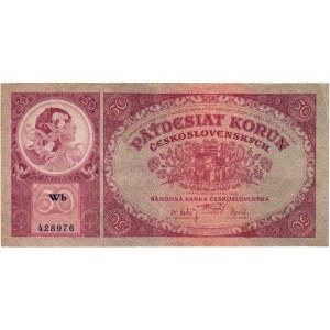 Československo - bankovky Národ. banky Československé, 50 Koruna 1929, série Wb, BHK.24b, He.24b, 
