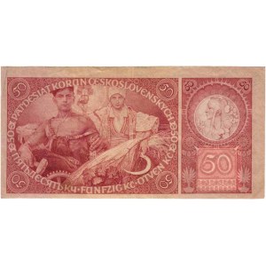 Československo - bankovky Národ. banky Československé, 50 Koruna 1929, série Wb, BHK.24b, He.24b, 