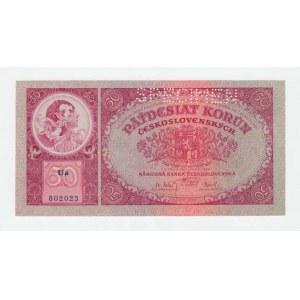 Československo - bankovky Národ. banky Československé, 50 Koruna 1929, série Ua, BHK.24b, He.24b.s1