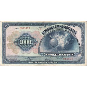 Československo - bankovky Národ. banky Československé, 1000 Koruna 1932, série B, BHK.26, He.26a.s2