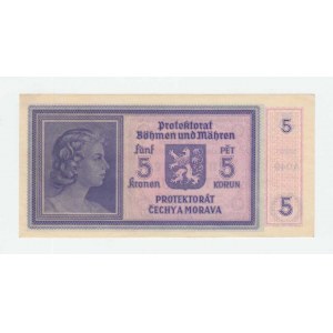Protektorát Čechy a Morava, 1939 - 1945, 5 Koruna (1940) - sér. A049, BHK.31, He.33a neperf.