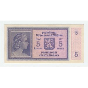 Protektorát Čechy a Morava, 1939 - 1945, 5 Koruna (1940) - sér. B014, BHK.31, He.33a neperf.