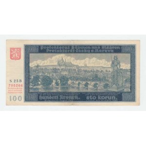 Protektorát Čechy a Morava, 1939 - 1945, 100 Koruna 1940 - 1.vyd., série 25B, BHK.32, He.34b,