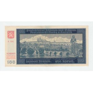 Protektorát Čechy a Morava, 1939 - 1945, 100 Koruna 1940 - 2.vyd., sér. 12G, BHK.33a, He.35b1,