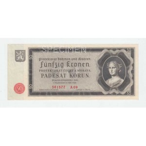 Protektorát Čechy a Morava, 1939 - 1945, 50 Koruna 1940 - série A09, BHK.34, He.36a.s1,