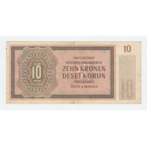 Protektorát Čechy a Morava, 1939 - 1945, 10 Koruna 1942 - série 43A, BHK.37a, He.39a,