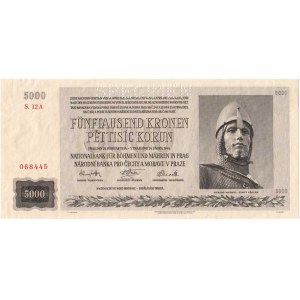 Protektorát Čechy a Morava, 1939 - 1945, 5000 Koruna 1944 - série 12A, BHK.41, He.44a.s1,