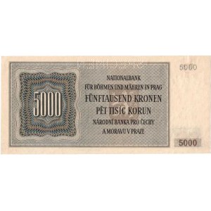 Protektorát Čechy a Morava, 1939 - 1945, 5000 Koruna 1944 - série 12A, BHK.41, He.44a.s1,