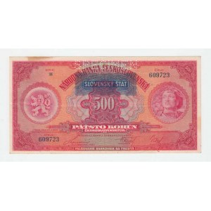 Slovenská republika, 1939 - 1945, 500 Koruna 1929 - přetisk, sér. H, BHK.44, He.47a.s1,