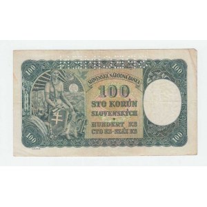 Slovenská republika, 1939 - 1945, 100 Koruna 1940, 1.vyd., sér.L4, BHK.48a, He.51a1.s1,