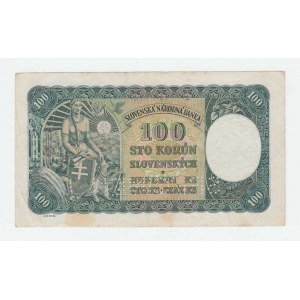 Slovenská republika, 1939 - 1945, 100 Koruna 1940, 1.vyd., sér.K5, BHK.48a, He.51a1.s2,