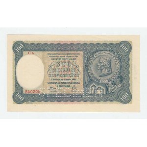 Slovenská republika, 1939 - 1945, 100 Koruna 1940, 2.vydání, série C6, BHK.49aA,