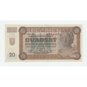 Slovenská republika, 1939 - 1945, 20 Koruna 1942, série Ob10, BHK.53b, He.57a2.s1,