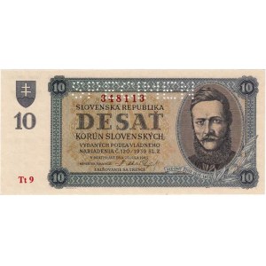 Slovenská republika, 1939 - 1945, 10 Koruna 1943, série Tt9, BHK.54a, He.58a1.s1,