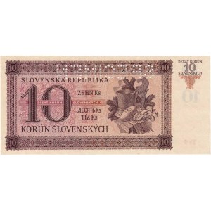 Slovenská republika, 1939 - 1945, 10 Koruna 1943, série Tt9, BHK.54a, He.58a1.s1,