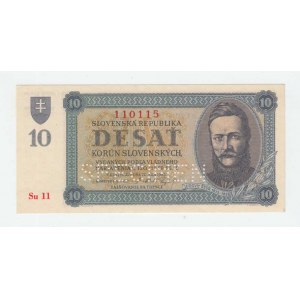 Slovenská republika, 1939 - 1945, 10 Koruna 1943, série Su11, BHK.54b, He.58a2.s2,