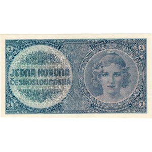 Československo - nevydané bankovky a státovky, 1 Koruna (1938), série A001, BHK.N1, He.28a neperf.
