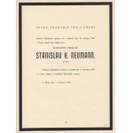 Osobní a jiné dokumenty :, Praha 1899/1970 - sbírka úmrtních oznámení slavných