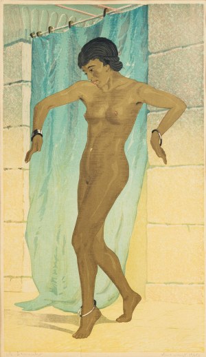 Aleksander Laszenko (1883 Annówka - 1944 Włocławek), Kobieta wychodząca z kąpieli, 1935 r.