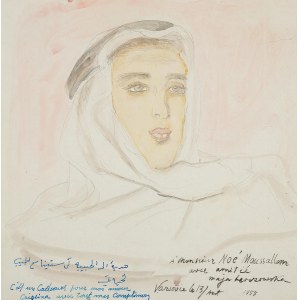 Maja Berezowska (1893 lub 1898 Baranowicze-1978 Warszawa), Portret Libańczyka, 1955 r.