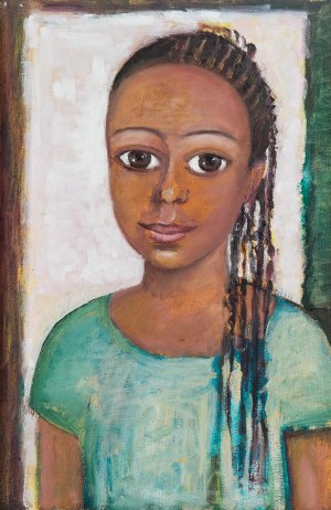 Marlena Nizio, Portret dziewczynki w warkoczykach, 2000 r.