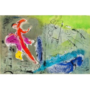 Marc Chagall (1887 Łoźno k. Witebska-1985 Saint-Paul de Vence), Vision de Paris