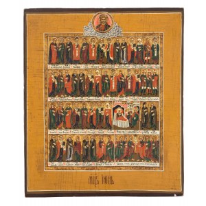 Ikona kalendarzowa - Czerwiec, Rosja, 1 poł. XX w.