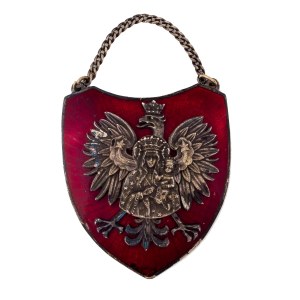 Ryngraf z Matką Boską Częstochowską i orłem w koronie, Polska, przed 1945 r.