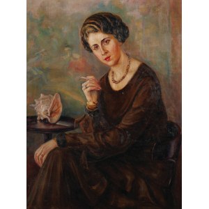 PORTRET KOBIETY PRZY STOLIKU Z MUSZLĄ, 1932