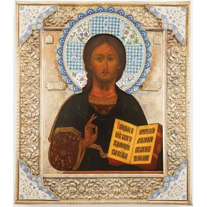 IKONA, CHRYSTUS PANTOKRATOR, Rosja, Moskwa, Fiedor Jakowlewicz Miszukow, 1899 - 1908