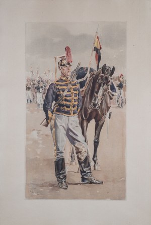 Maurice de VANCORBEI ROMBERG ( 1862-1944 ), PORTRET OFICERA HUZARÓW, OK. 1890 R.