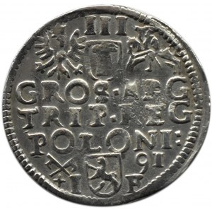 Zygmunt III Waza, trojak 1591 IF, Poznań