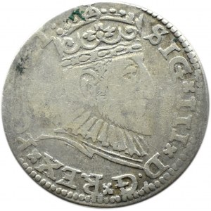 Zygmunt III Waza, trojak 1591, Ryga, odmiana z dużą głowa króla