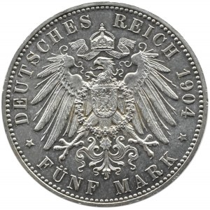 Niemcy, Meklemburgia-Schwerin, 5 marek 1904 A, Berlin, Złote Gody