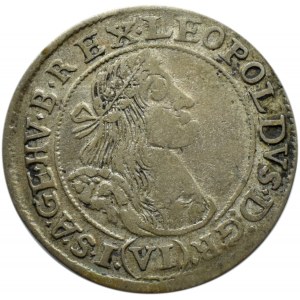 Węgry, Leopold I, 6 krajcarów 1668 KB, Kremnica