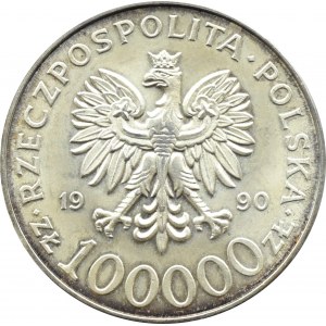 Polska, III RP, Solidarność (A), 100000 złotych 1990, typ A, Warszawa, UNC
