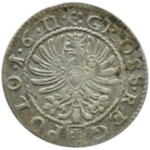 Zygmunt III Waza, grosz 1611, pochyła 6 w dacie, Kraków