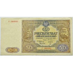 Polska, RP, 50 złotych 1946, seria F, Warszawa